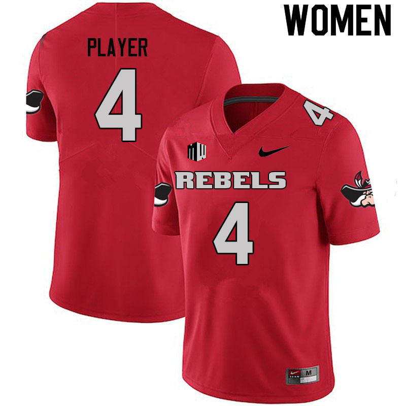 Women #4 Tyson Player UNLV Rebels College Football Jerseys Sale-Scarlet